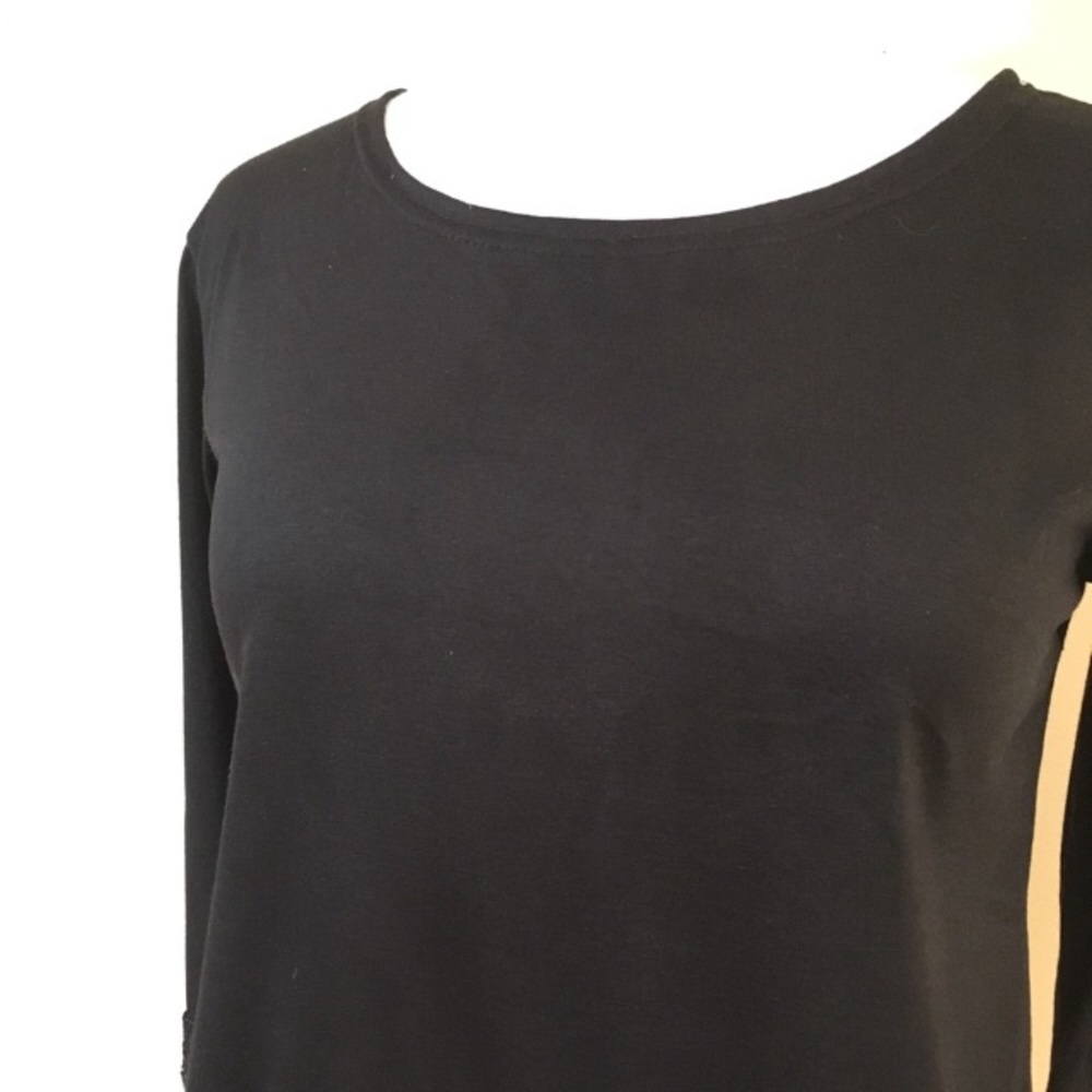 💥 CLEARANCE Crochet Lace Trim 3/4 Sleeve Knit Top - Picture 2 of 3